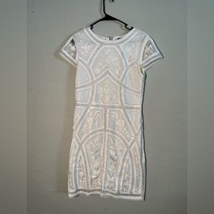 Lulus White Sequin Bodycon Dress | Size M